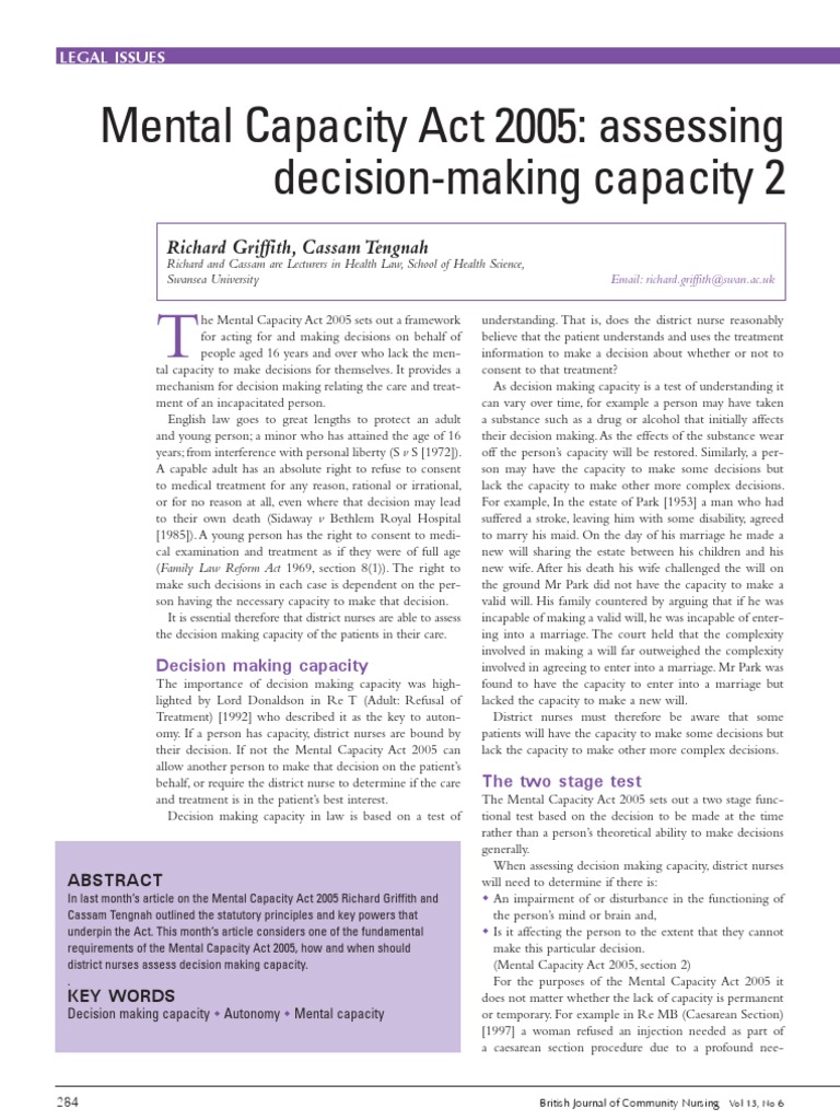 Mental capacity act 2005 pdf