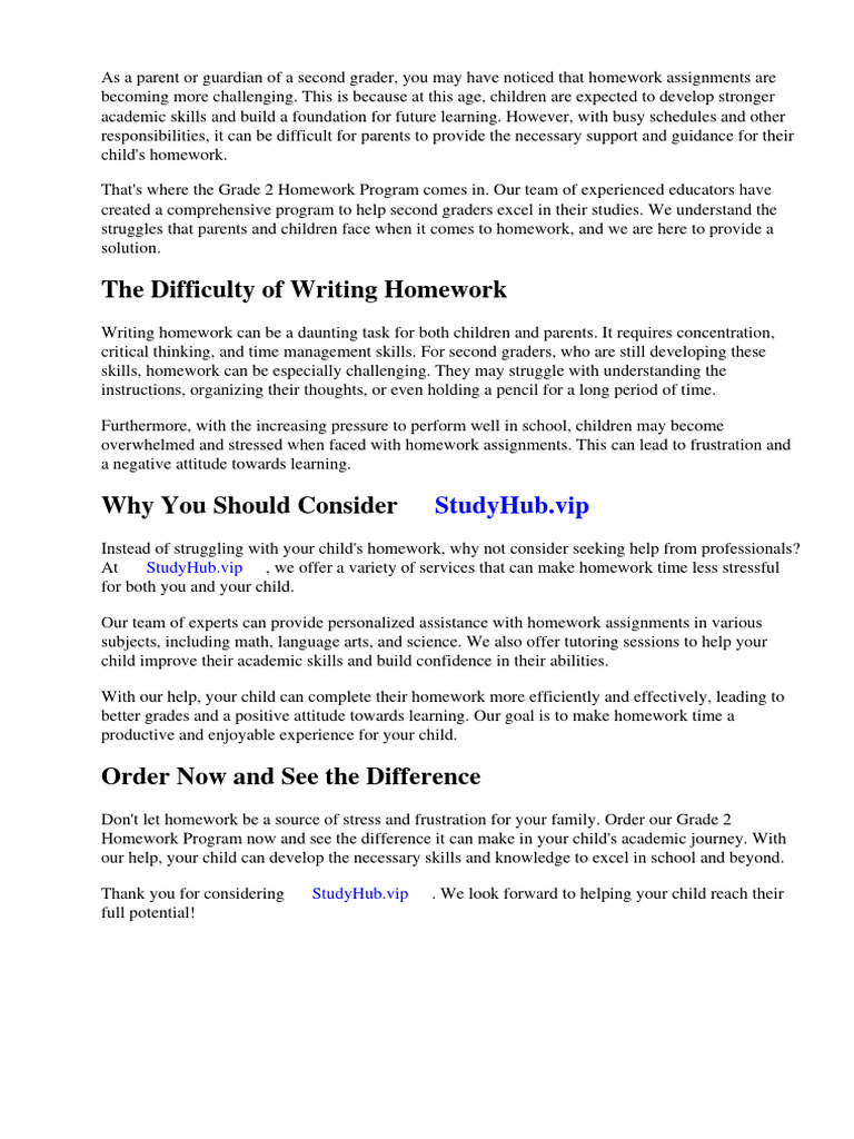 Grade 2 Homework Program | PDF | Homework | Books