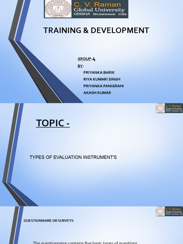 Types of Evaluation Instruments Explained | PDF | Questionnaire | Focus ...