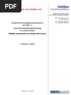 Background To Eurocodes Buckling Deformation Engineering
