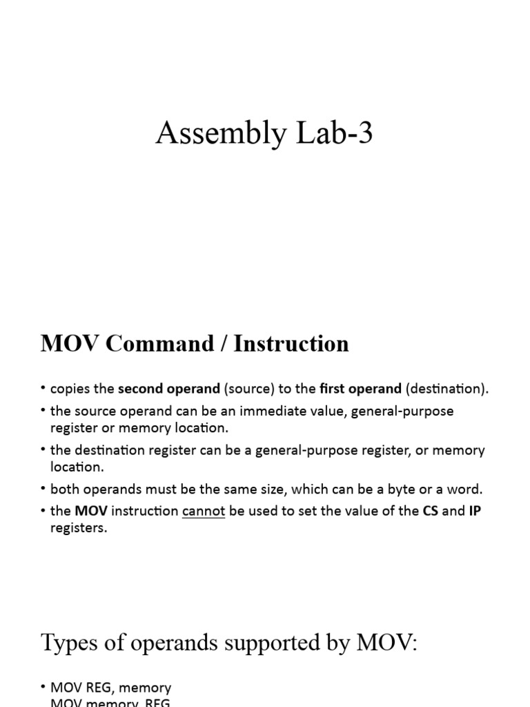 CS-293 Notes-L3 - MOVE COMMAND | PDF