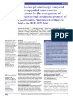 Face-to-face physiotherapy compared with a supported home exercise programme for the management of musculoskeletal conditions- protocol of a multicentre, randomised controlled trial—the REFORM trial