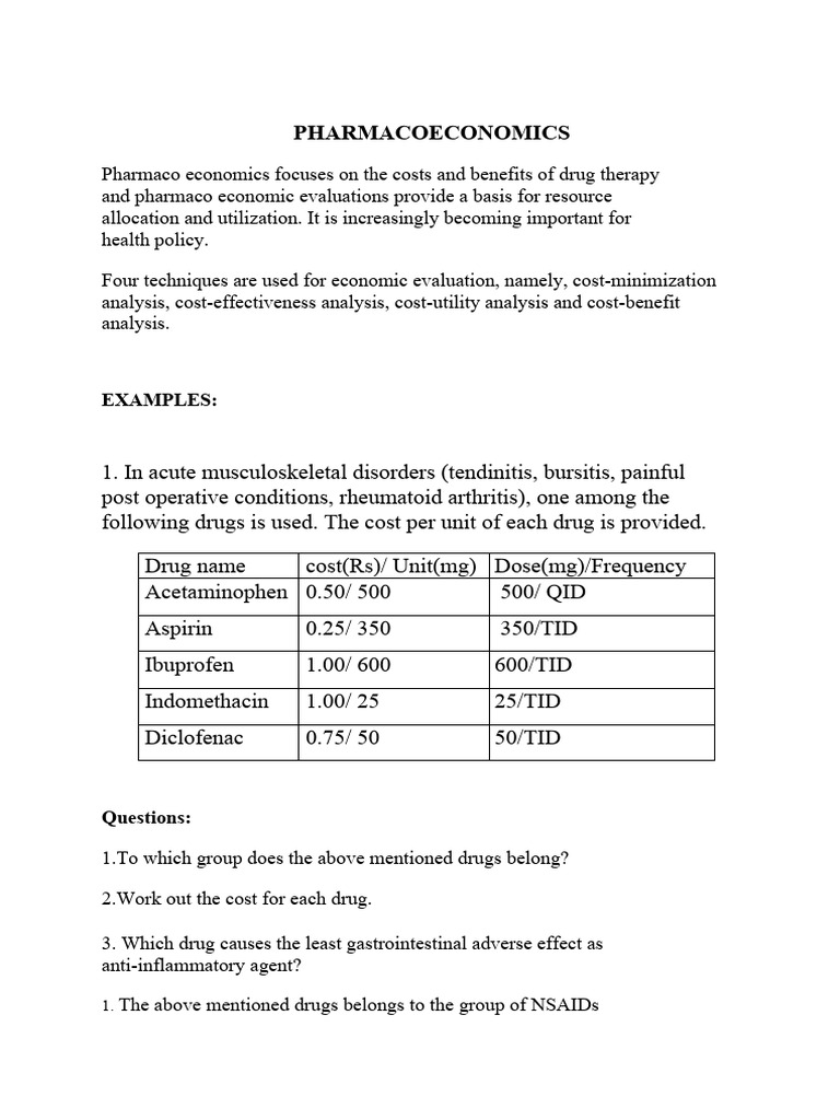 Pharmacoeconomics for folder pdf pharmacology medical specialties