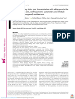 Nutrition Literacy Status and Its Association With Adherence To The Mediterranean Diet Anthropometric Parameters and Lifestyle Behaviours Among Early Adolescents