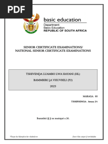 Tshivenda HL P2 May-June 2023