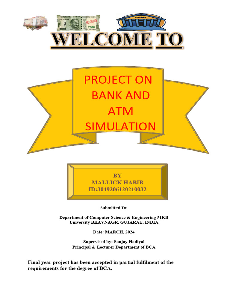 Bank and ATM SimulatorProject | PDF | Net Beans | Applications & Software