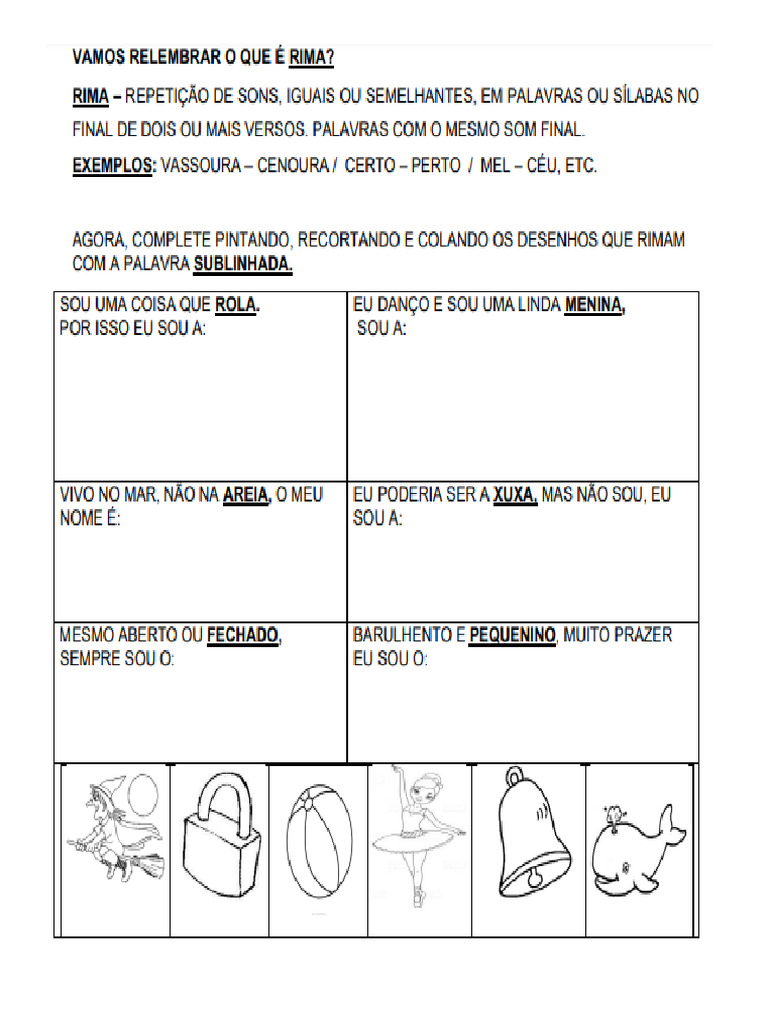 Atividade Rimas Pdf