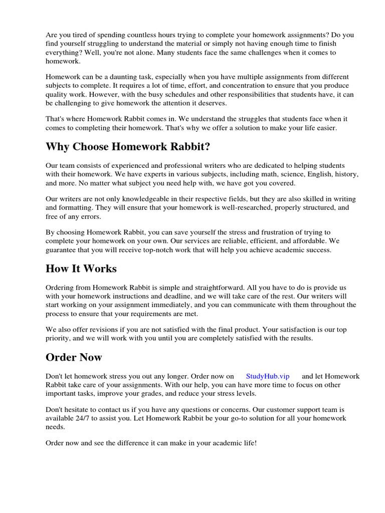 Homework Rabbit | PDF | Homework | Adobe Photoshop