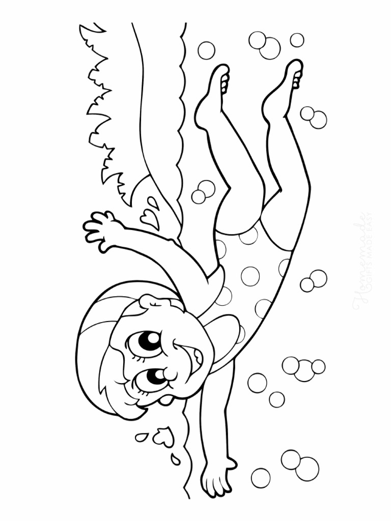 summer-coloring-pages-girl-swimming | PDF