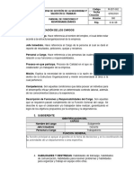 Perfil y Registro de Socializacion de Cargo - Subgerente - Construcciones J & Na Sas