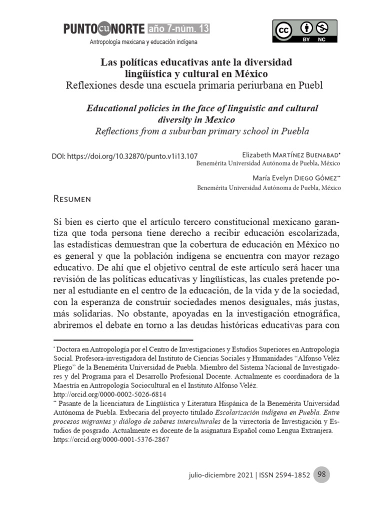 Políticas educativas y diversidad cultural en México | PDF | México ...