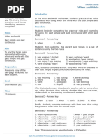 When and While Worksheet - B1