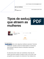 tipos de sedução que atraem as mulheres