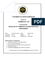 Bcom HRM Y2 - Com Law - Nov 2018