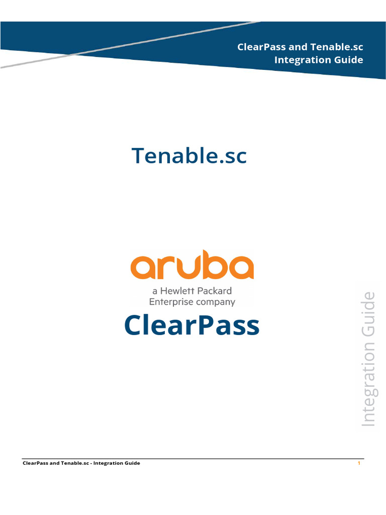 HPE A00091083en Us ClearPass Tenable - SC Integration Guide | PDF ...