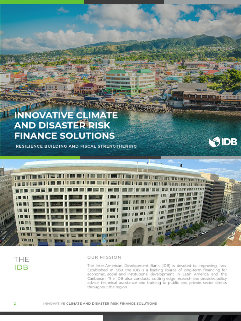 Innovative Climate and Disaster Risk Finance Solutions Resilience ...