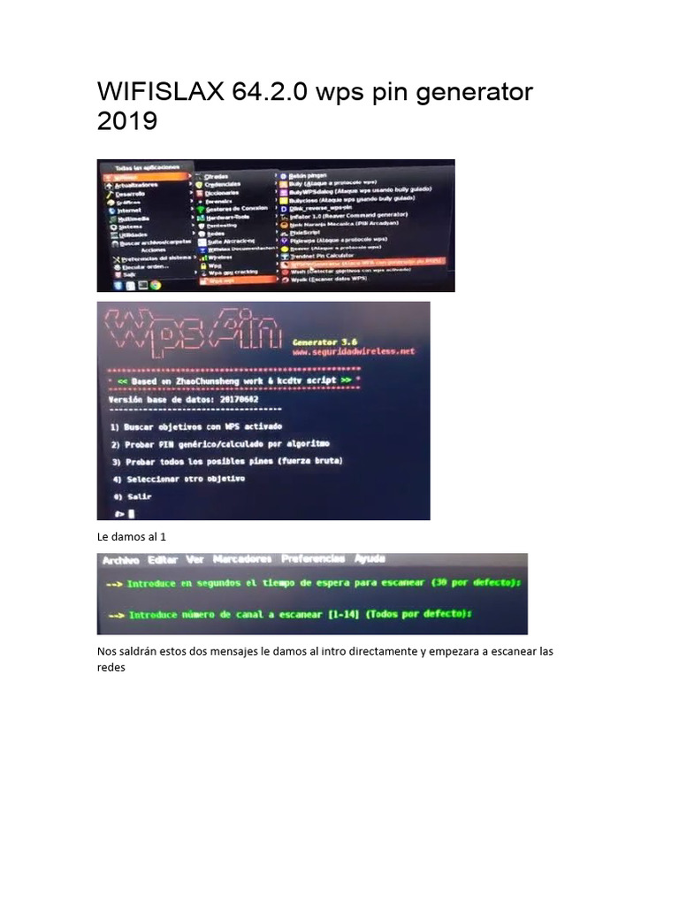 wps pin generator 2019 con wifislax64 20 PDF