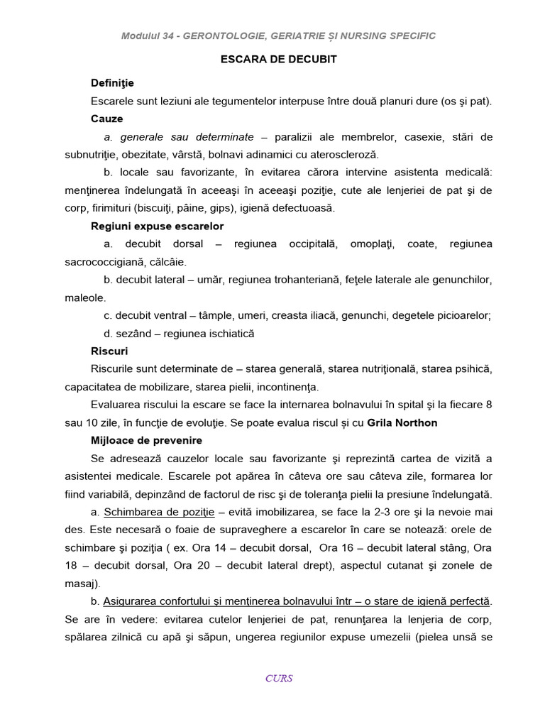 Escara de Decubit | PDF