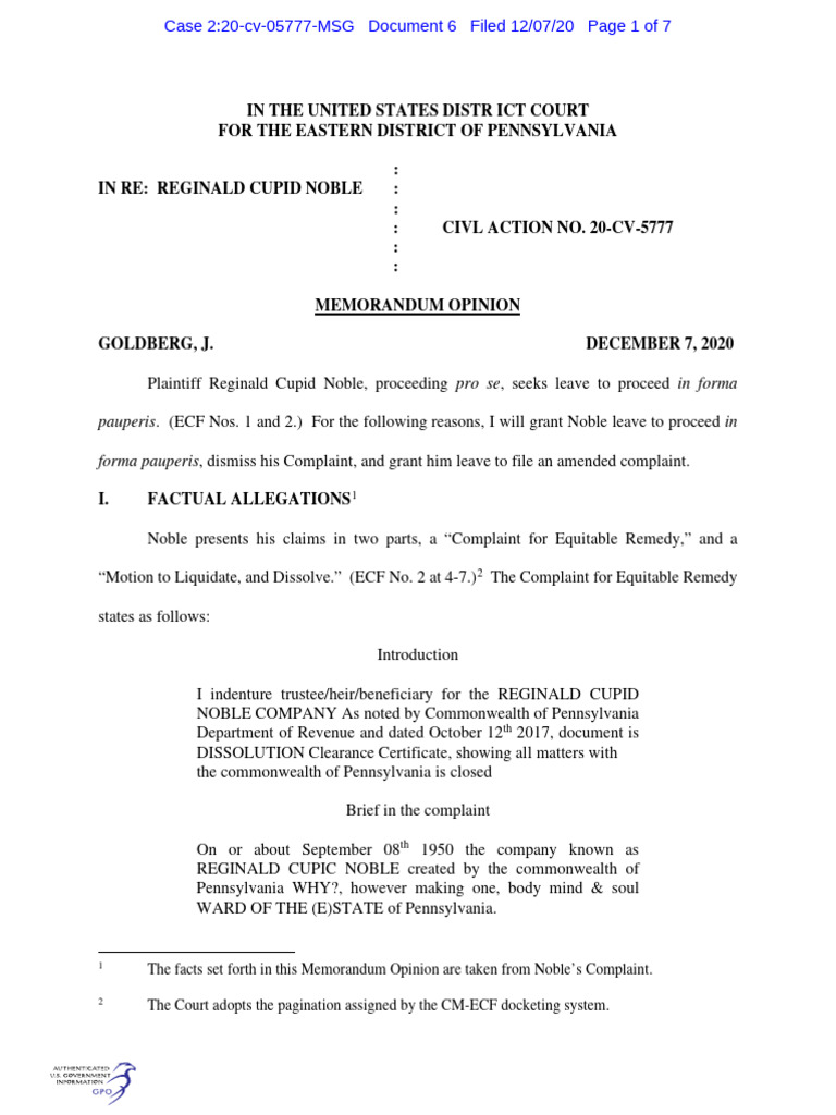 Uscourts paed 2 20 cv 05777 0 pdf pro se legal representation in