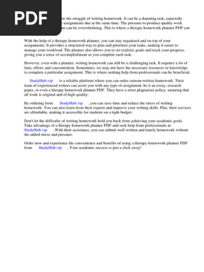 Therapy Homework Planner PDF