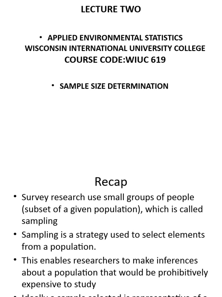 Applied Environmental Statistics | PDF | Sampling (Statistics ...