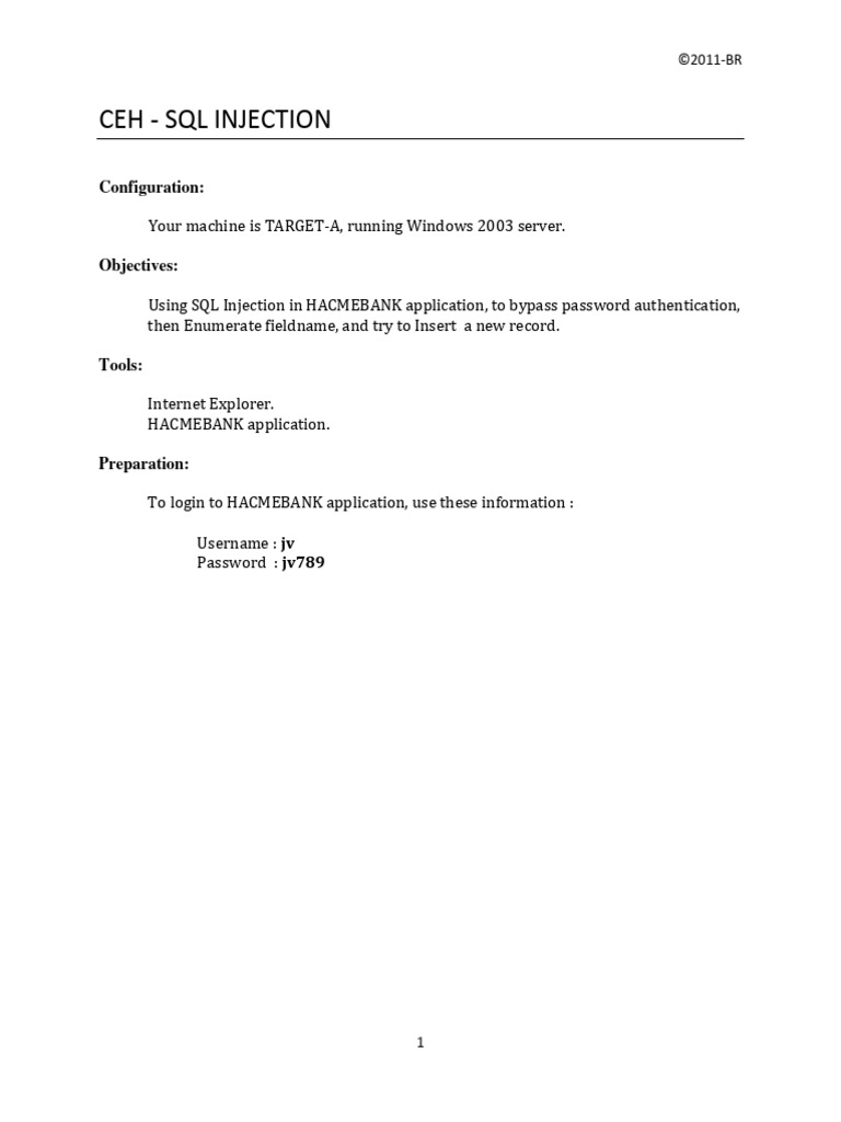 SQL Injection in HACMEBANK App | PDF | Login | Computing