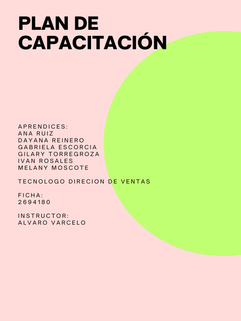Plan de Capacitación para Aprendices | PDF | Evaluación | Alimentos