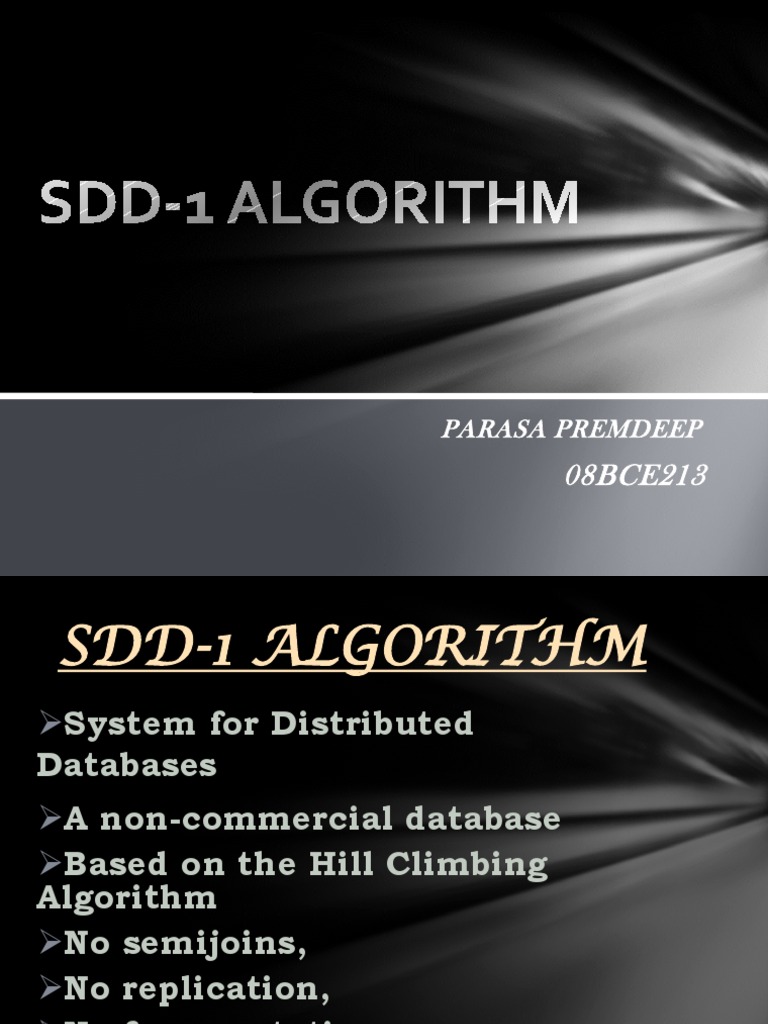 SDD-1 Algorithm for Distributed Databases | PDF | Technology & Engineering