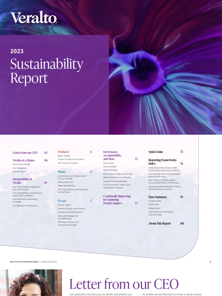 Veralto 2023 Sustainability Report | PDF | Sustainability | Governance