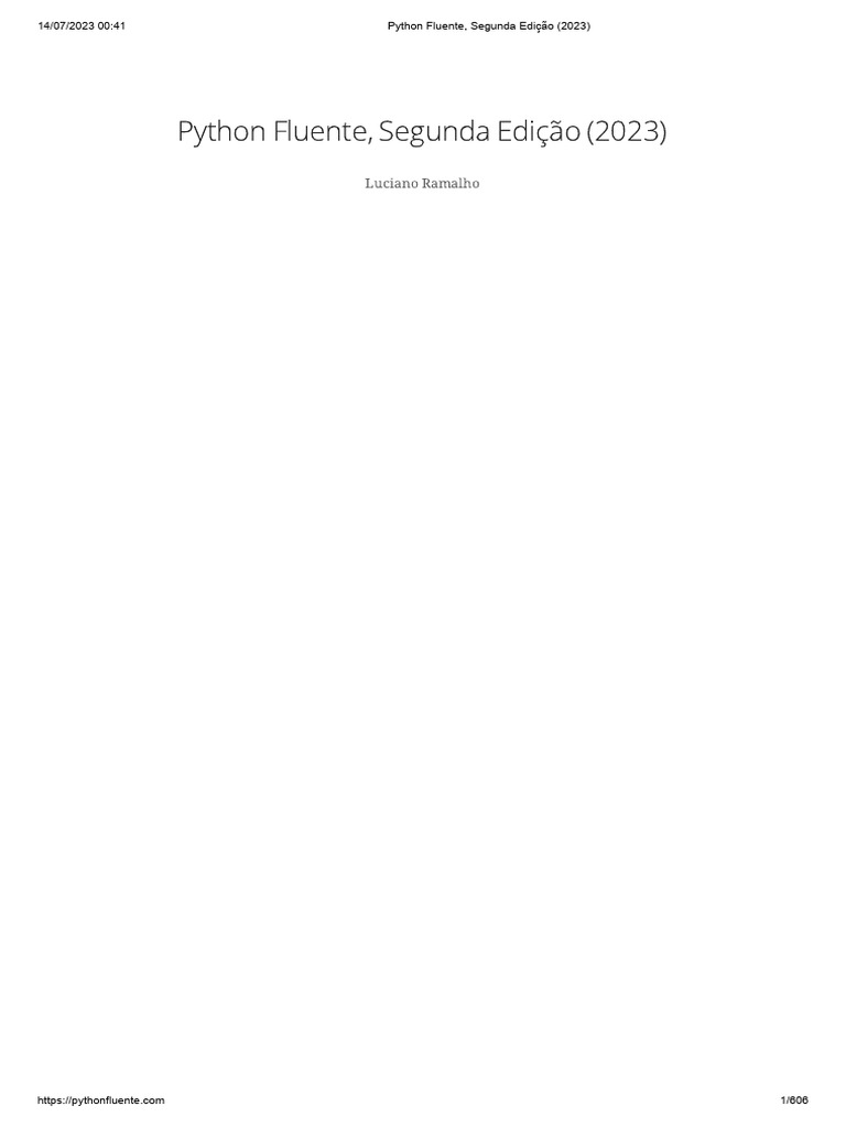 Python Fluente: Estruturas e Funções | PDF | Python (linguagem de ...