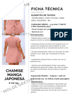 Ficha Técnica Chamise Manga Borboleta - Grátis