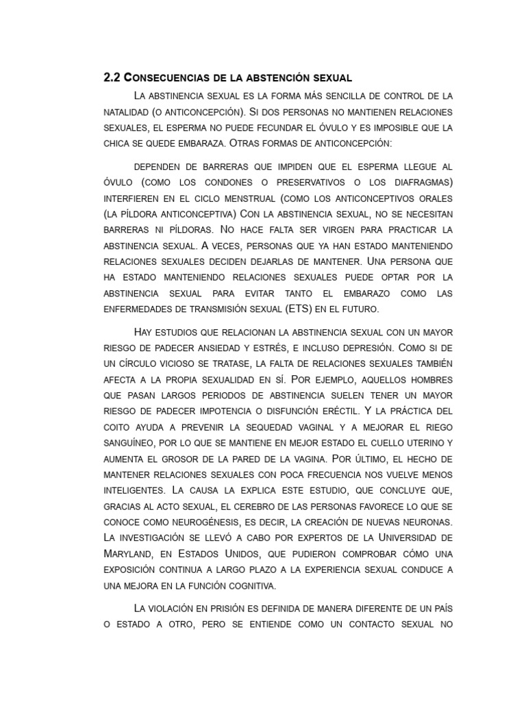 Abstencion Pdf Control De La Natalidad Relaciones Sexuales