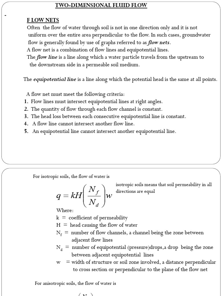 Flow Nets Pdf Permeability Earth Sciences Pressure