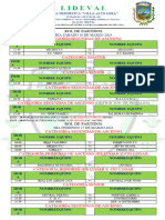 Rol de Partidos para Lideval 2023 1