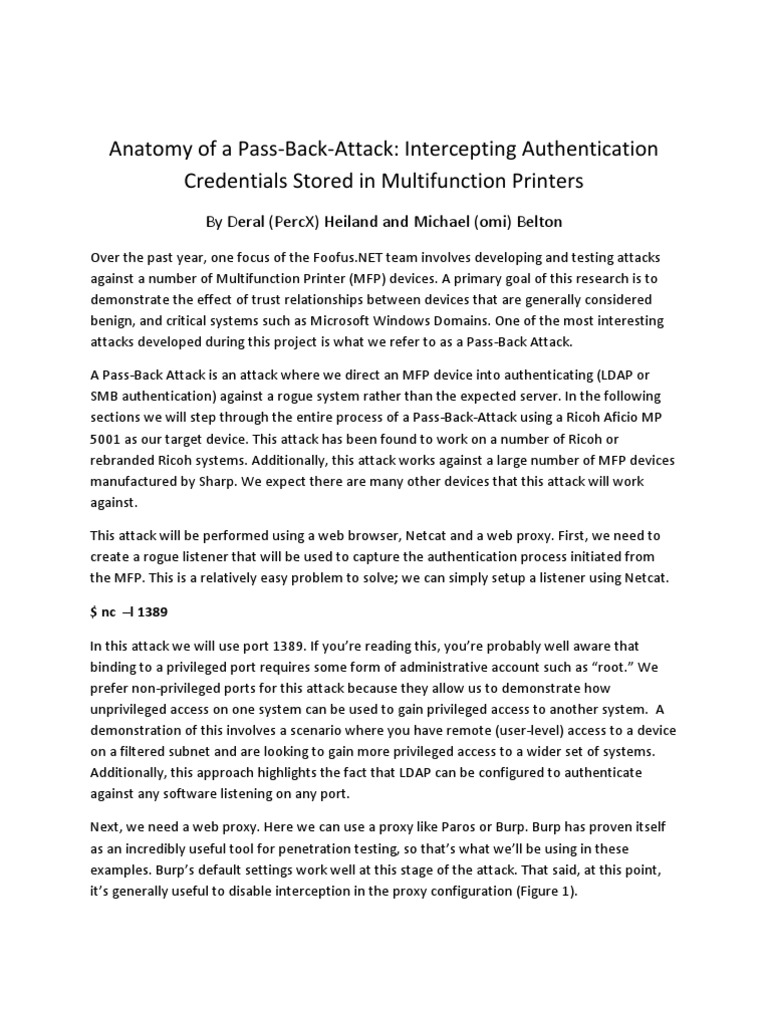 Ricoh Printer Pass-Back Attack Guide | PDF | Proxy Server | Password