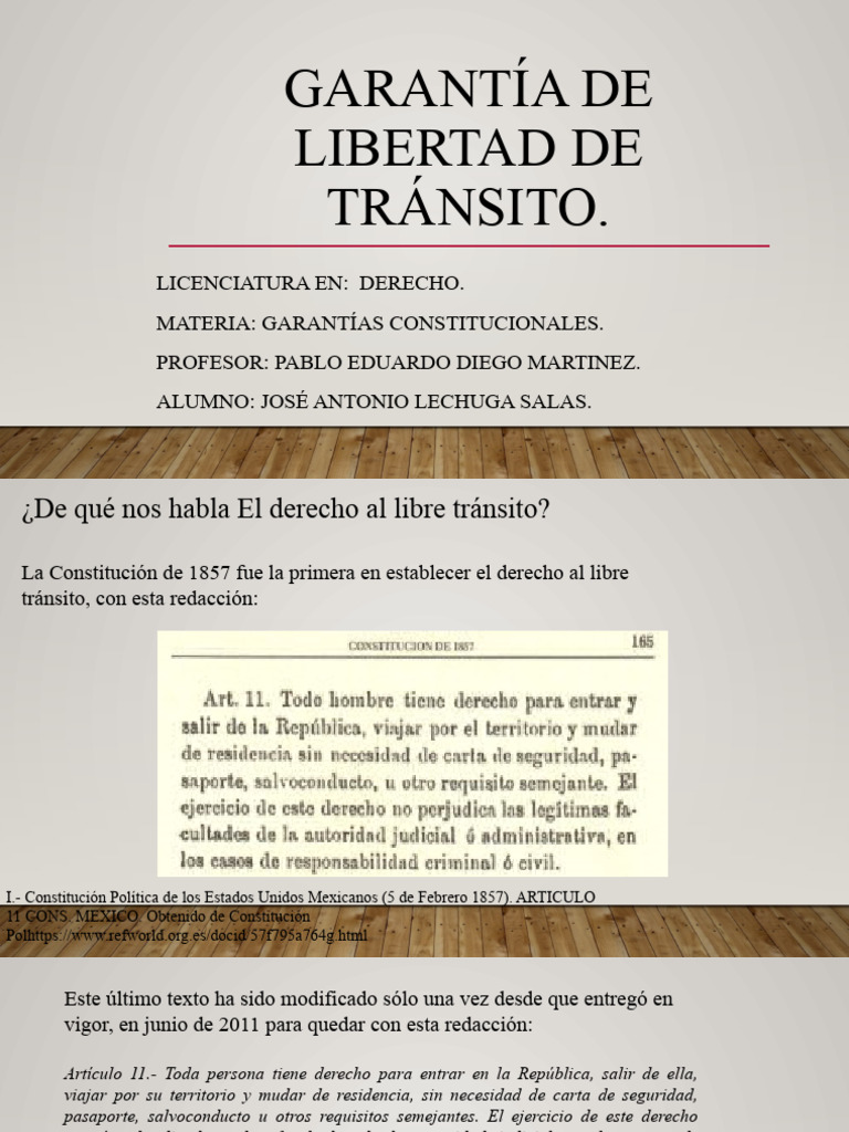 Garantia de Libertad de Transito. | PDF | Libertad | Constitución