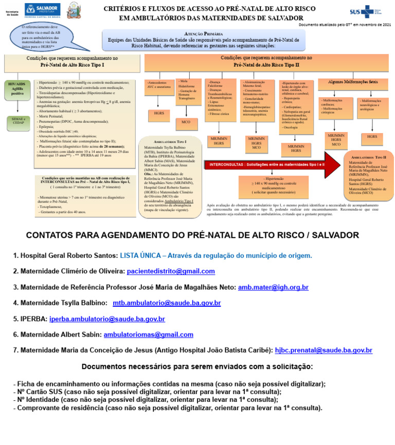 Critérios para Pré-Natal de Alto Risco | PDF | Gravidez ...