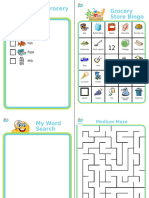 My Grocery List Grocery Store Bingo
