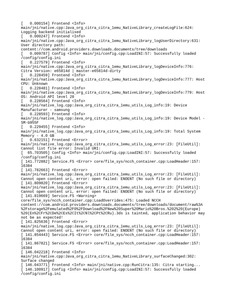 Citra Emulator Log Analysis on Android | PDF | Computing | Computer ...
