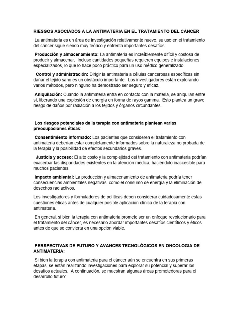 ANTIMATERIA | PDF | Cáncer | Terapia