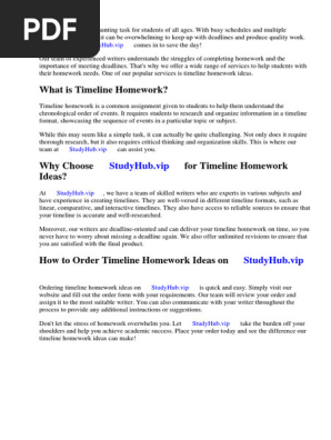 Timeline Homework Ideas