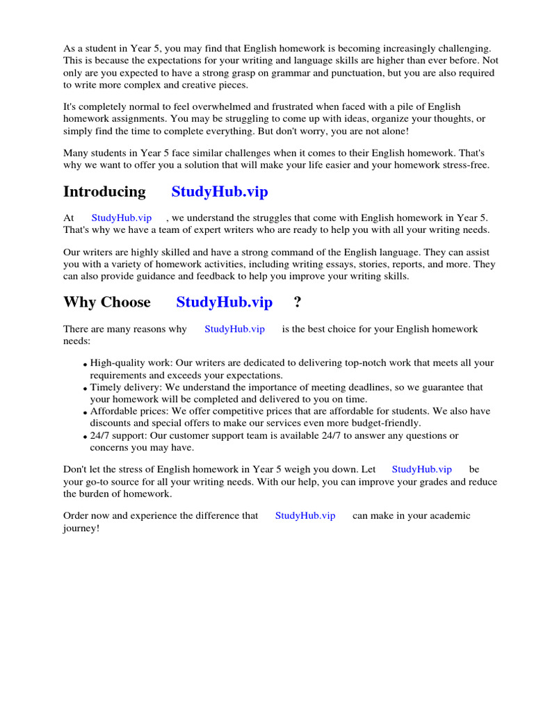 English Homework Activities Year 5 | Download Free PDF | Worksheet