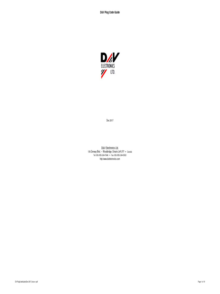 DV PlugCodeGuideDec 2017 PDF Electrical Engineering Automotive