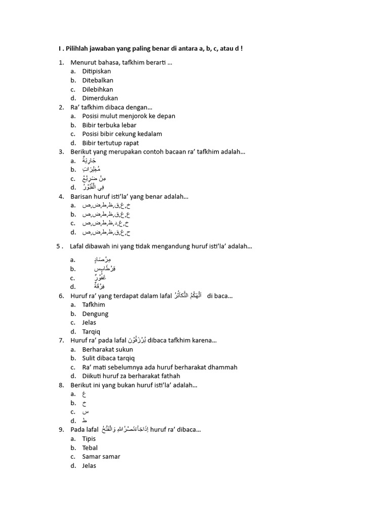 Soal Btq Kelas 4 Pdf