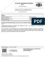 Constancia de Acta de Matrimonio: Dirección General Del Registro Del Estado Civil