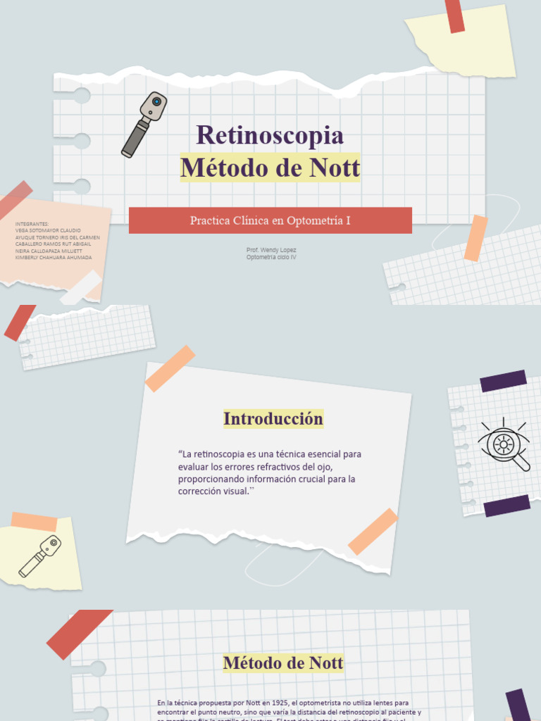 Retinoscopia de Nott PDF Óptica Visión