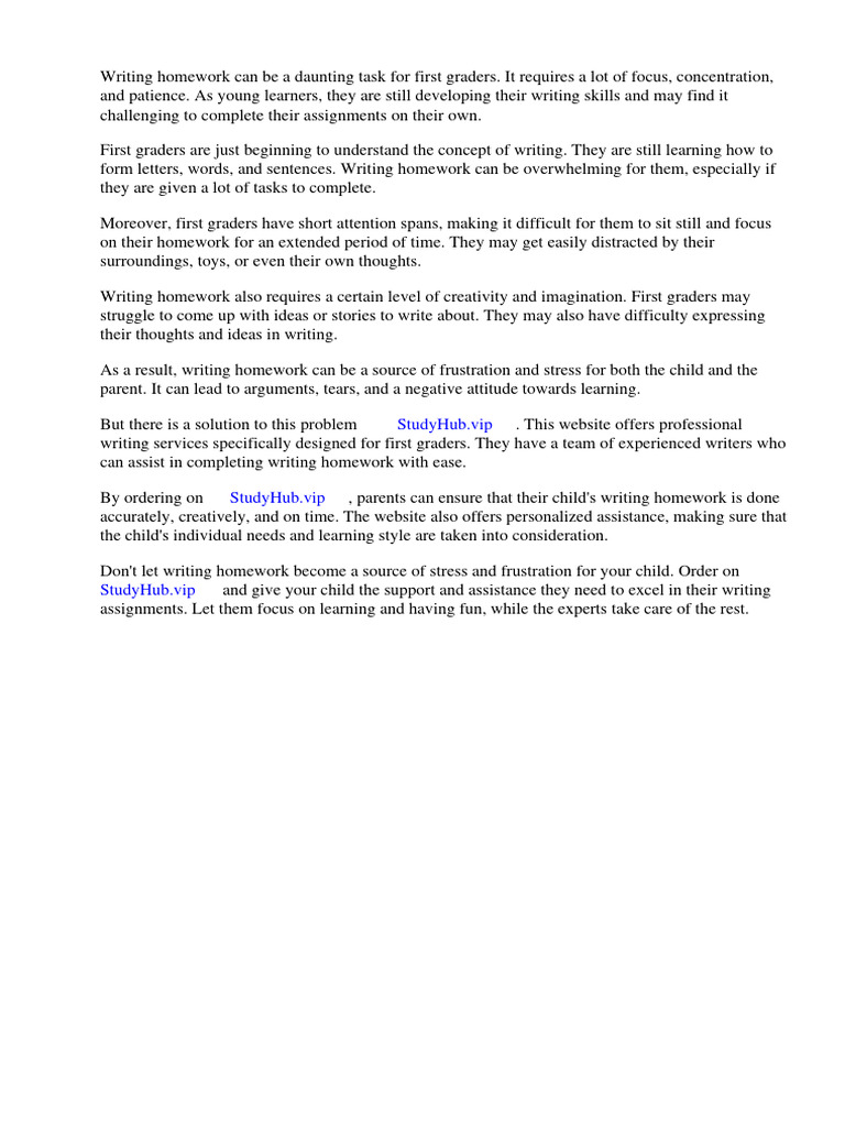 Writing Homework Grade 1 | PDF | Homework | Writing