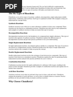 Six Types of Reaction Homework Chemfiesta