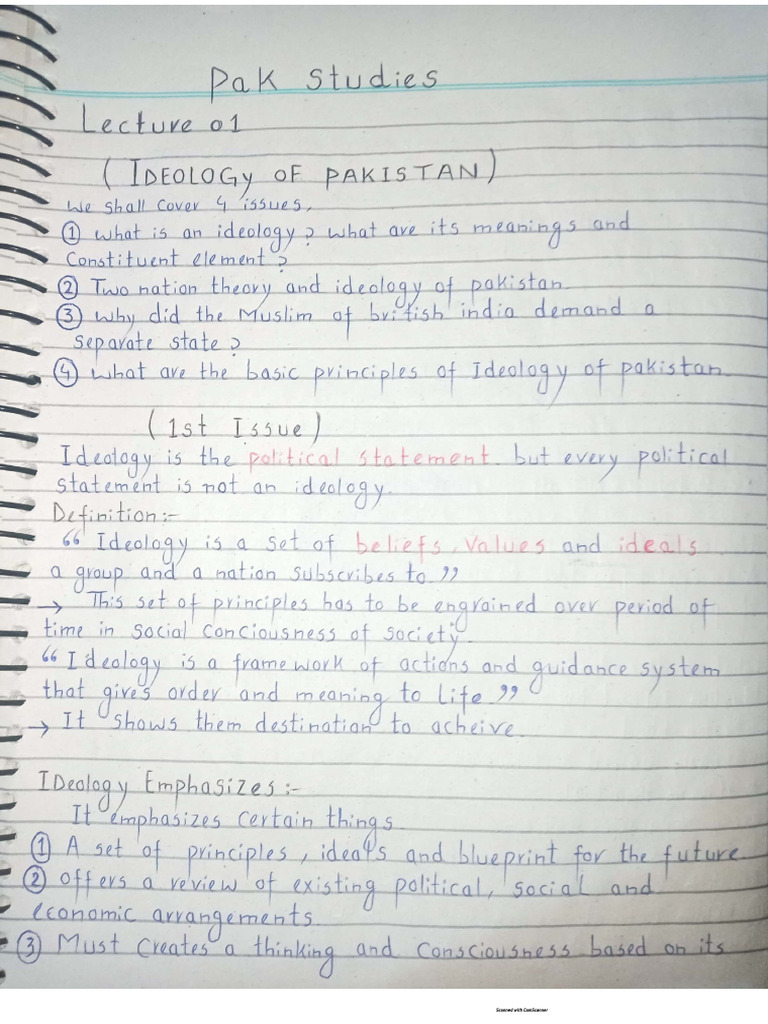 Pak Studies Lec 1-2 Notes | PDF