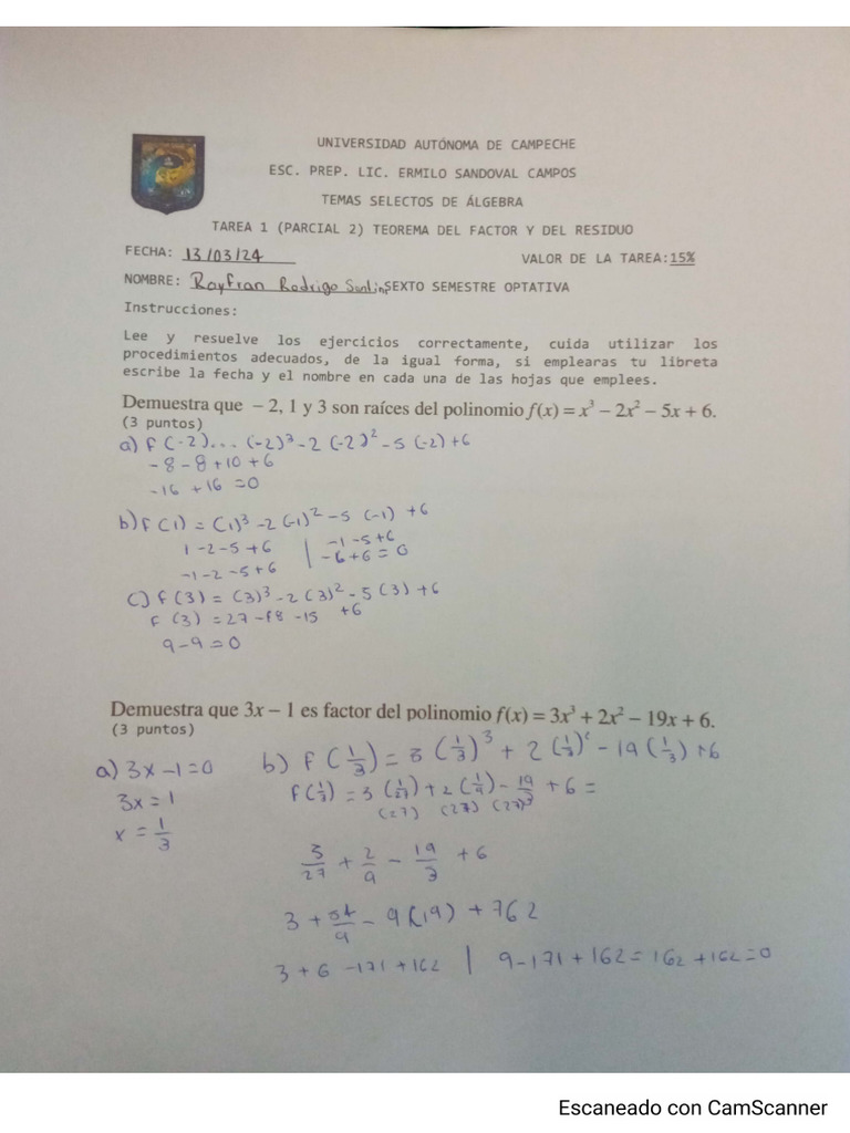 Tarea 1 teorema del residuo y del factor pdf